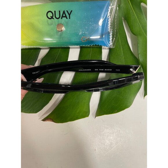 Quay On the Radio Black Cat Eye frame Polarized Sunglasses